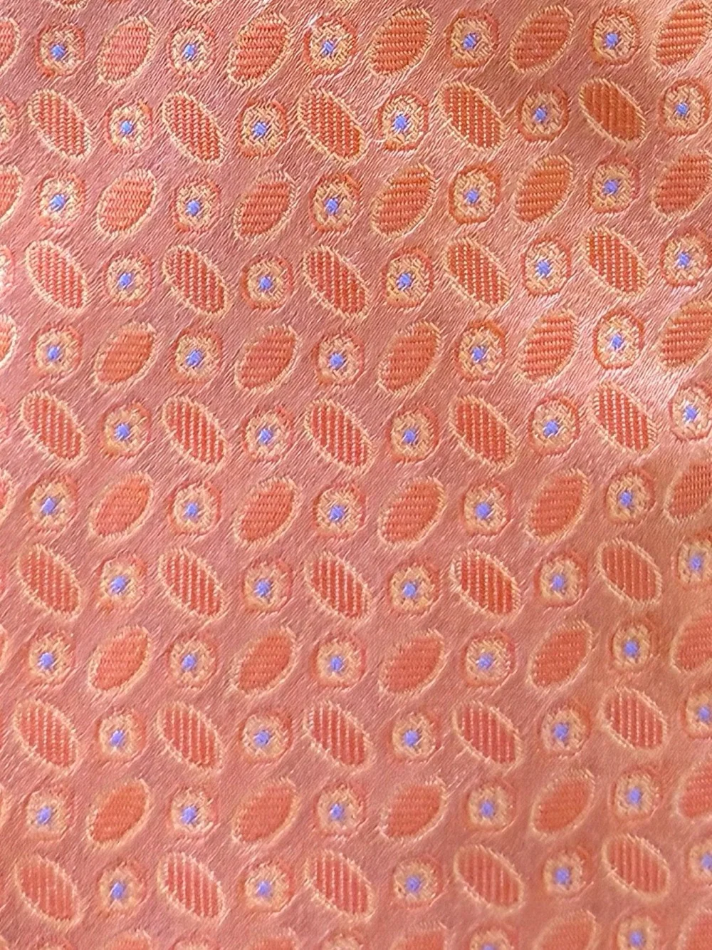 David Donahue Coral Orange Geometric Silk Tie